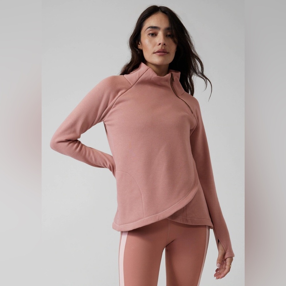 Athleta Asymmetrical Cozy Karma Pullover Palermo Pink Size Medium